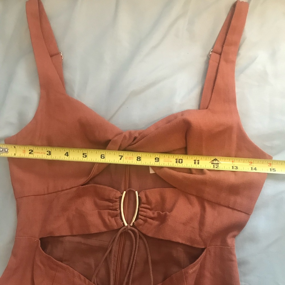 Meshki Cut Out O Ring Linen Midi Dress - Picture 4 of 6